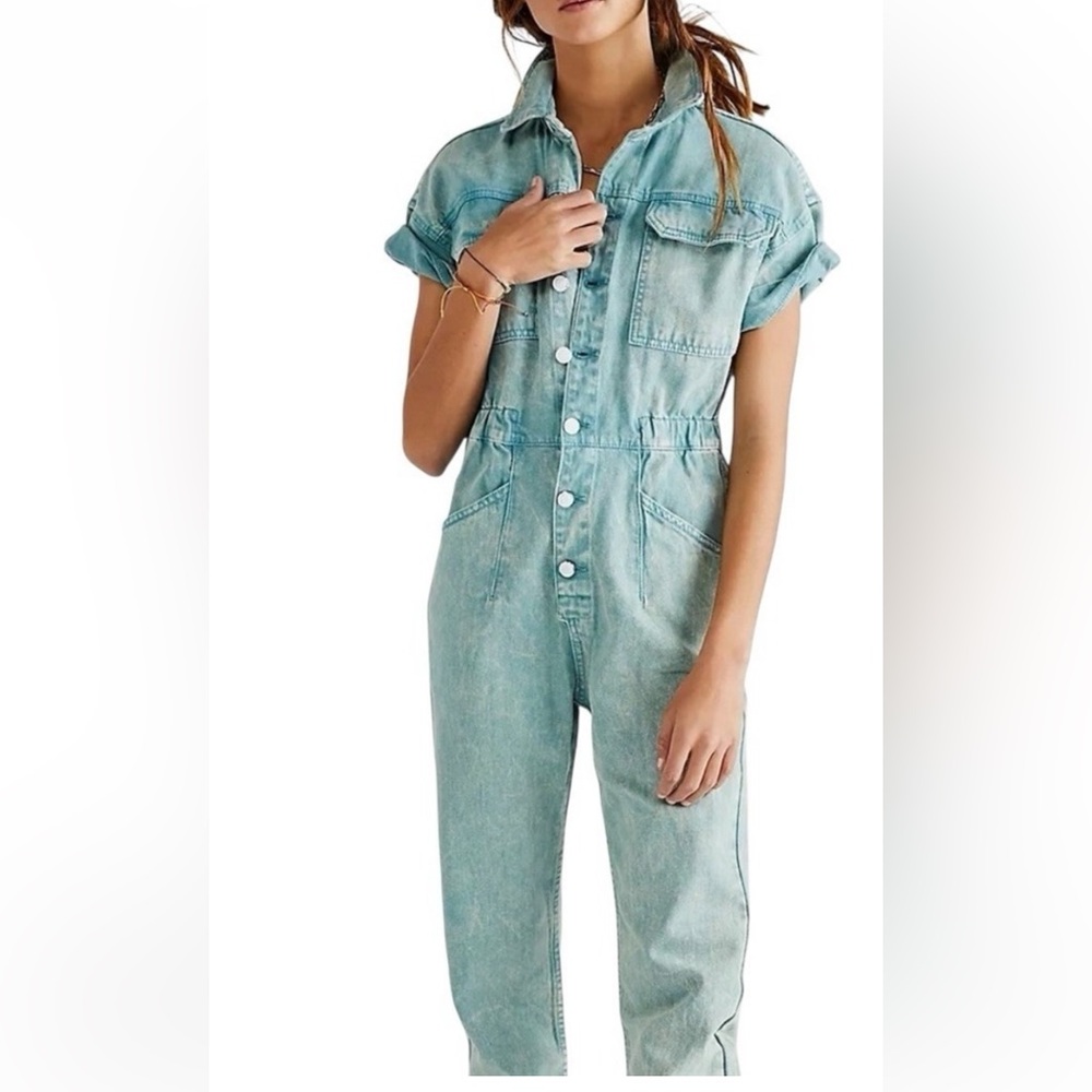 Free People Marci Jumpsuit- blue